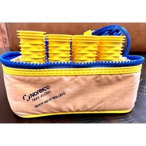 Norelco Take Along Quick Heat Rollers Travel Set QTH-2000 Yellow Blue Good